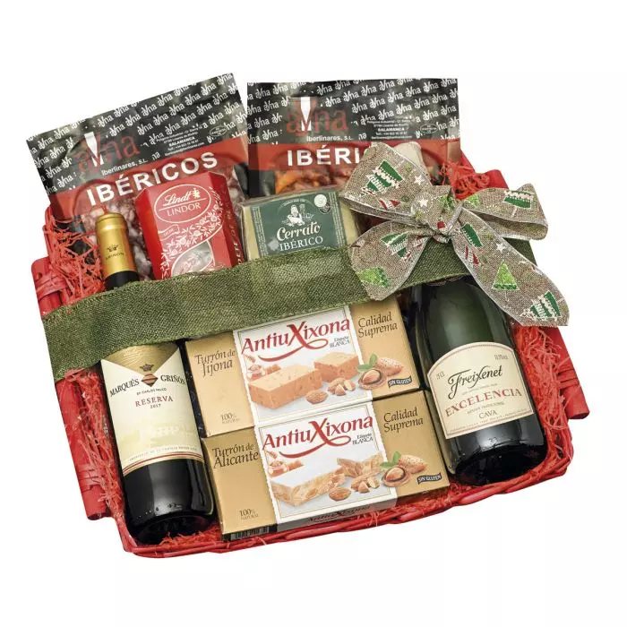 Cesta de Navidad barata con Cava Freixenet Nº28