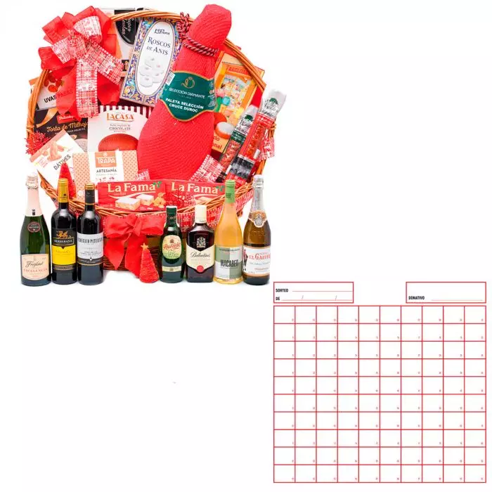 Cesta para sorteos y rifas 1 piso con Paleta de 4kg aprox Nº34