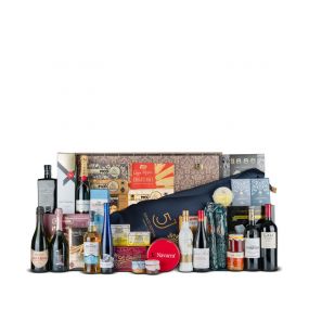 Baul Madera Nº51 - Jamón Bellota Cinco Jotas 6,5kg y Queso Oveja + Vinos Ginebra y Whisky