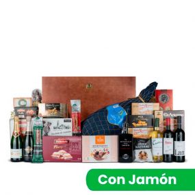 Baul Madera Navidad Nº48 - Jamón Gran Reserva 7k y Queso Curado + Ginebra y vinos premium
