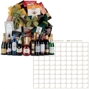 Cesta para sorteos de 2 Pisos Nº41 - Paleta Reserva 4kg y embutido ibérico