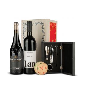 Especialisimo Cata Vino Nº583 - Caja Vino Lan y Ramón Bilbao + Set Vino Bodega 4 Piezas