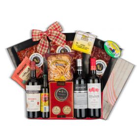 Estuche Navidad Nº70 - Embutido Ibérico Loncheado y Queso Curado + Vino Tinto y Aceite