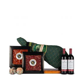Jamonera Nº53 - Jamón Serrano Curado 6kg y Embutido Ibérico + Botellas Tempranillo Soliera