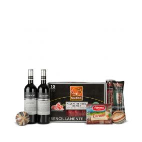 Jamonera Nº656 - Malentín paleta Loncheada Navidul y embutido ibérico + 2 vinos Azabache