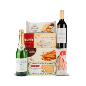 Lote Navidad Nº1 - Vino Tinto Castillo de Lagomar y Sidra Mayador + dulces navidadeños