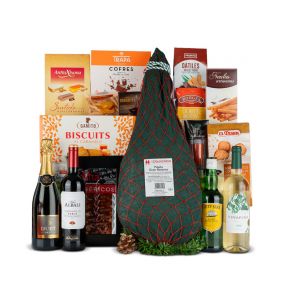 Lote Navidad Nº16 - Whisky Cutty Sark 50cl + Paleta Jamón Gran Reserva 4Kg y conservas