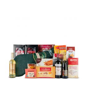 Lote Navidad Nº18 - Jamón Serrano Curado 6kg y queso 200g+ Surtido de vinos y dulces