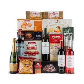 Lote Navidad Nº8 - 5 botellas vino + pieza Chorizo y Salchichón Ibérico Bellota