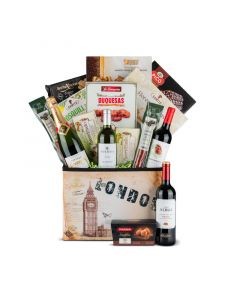 Baul Plegable Nº31 - Surtido Vinos + Charcutería Sierra de las Bellotas y dulces navideños