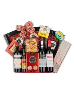 Estuche Navidad Nº70 - Embutido Ibérico Loncheado y Queso Curado + Vino Tinto y Aceite
