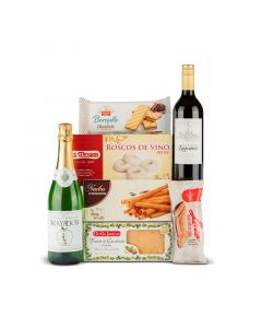 Lote Navidad Nº1 - Vino Tinto Castillo de Lagomar y Sidra Mayador + dulces navidadeños