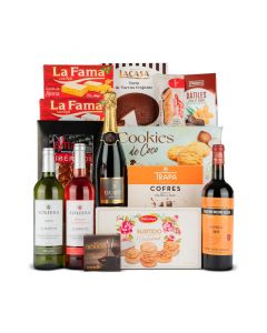 Lote Navidad Nº4 - Surtido 4 botellas de Vino + 50g Chorizo Ibérico Bellota y dulces